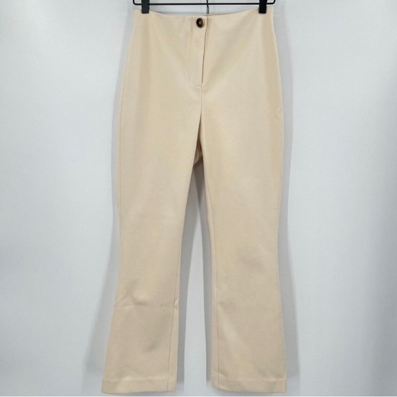 Tuckernuck Women's Ivory Stretch Flannel Ashford Pants Ankle Length sz M -224612 - Picture 2 of 7